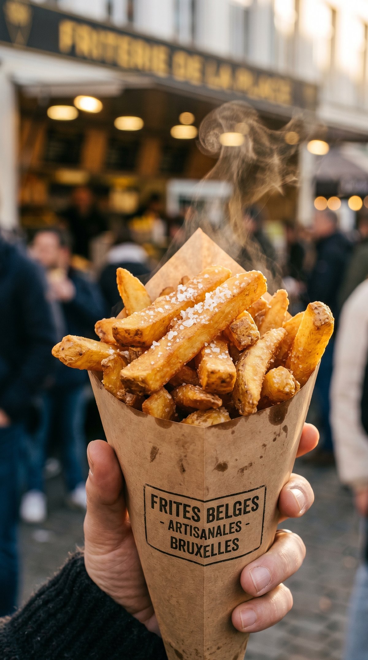 Frites fraîches dorées en double cuisson